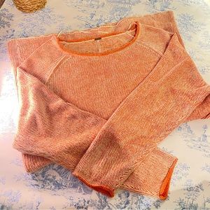 Free People orange and cream / white colored tunic style long sweater